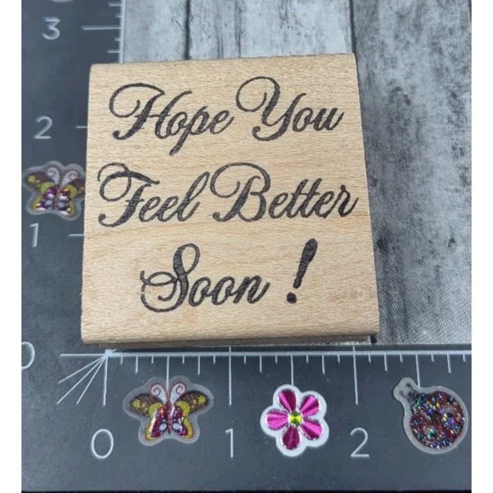 Sarasota Hope You Feel Better Soon Script Get Well Rubber Stamp Wood #i47